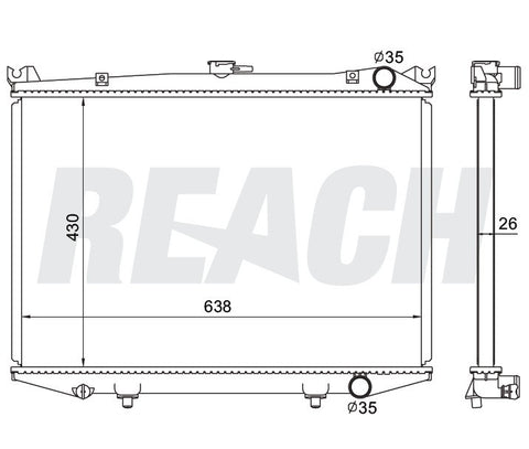 1986 NISSAN D21 2.4 L RADIATOR REA41-1983A