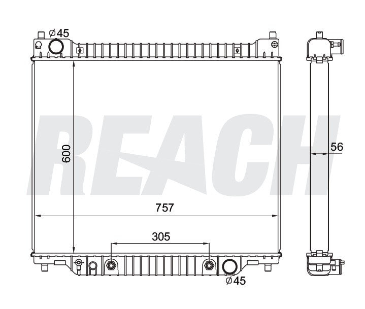 1997 FORD ECONOLINE SUPER DUTY 6.8 L RADIATOR REA41-1995A