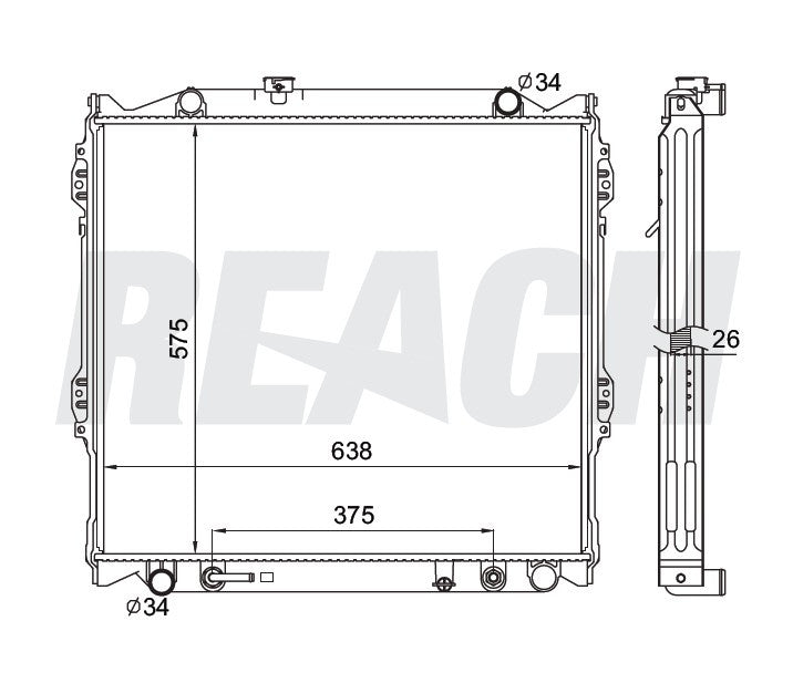 1998 TOYOTA 4RUNNER 2.7 L RADIATOR REA41-1998A