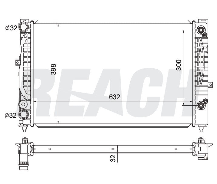 1999 AUDI A4 QUATTRO 1.8 L RADIATOR REA41-2034A