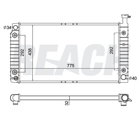 1997 CHEVROLET EXPRESS 1500 5.0 L RADIATOR REA41-2042A