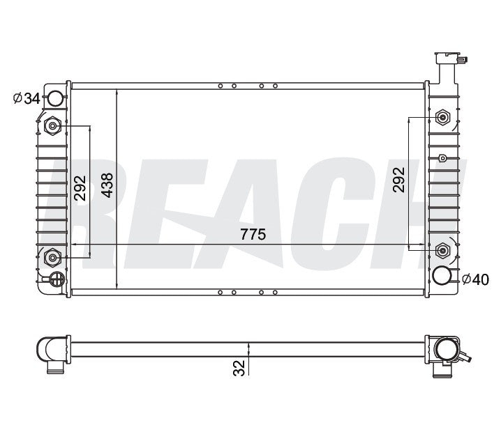 1996 GMC SAVANA 1500 5.0 L RADIATOR REA41-2042A