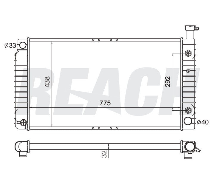 1997 CHEVROLET EXPRESS 3500 5.7 L RADIATOR REA41-2044A