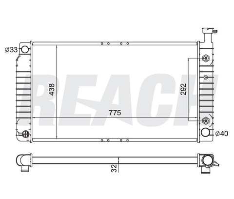 1997 CHEVROLET EXPRESS 2500 4.3 L RADIATOR REA41-2044A