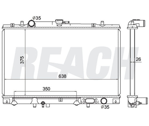 1998 MITSUBISHI MONTERO SPORT 2.4 L RADIATOR REA41-2073A