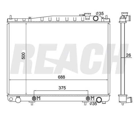 1996 NISSAN PATHFINDER 3.3 L RADIATOR REA41-2075A