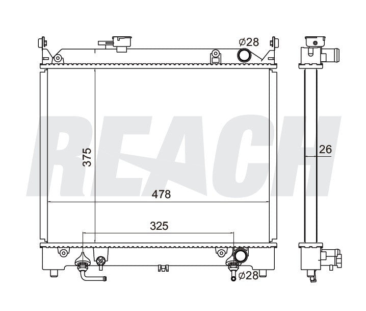 1995 GEO TRACKER 1.6 L RADIATOR REA41-2089A