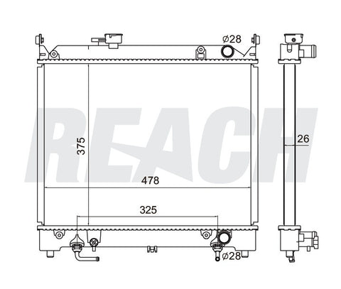 1998 SUZUKI X-90 1.6 L RADIATOR REA41-2089A