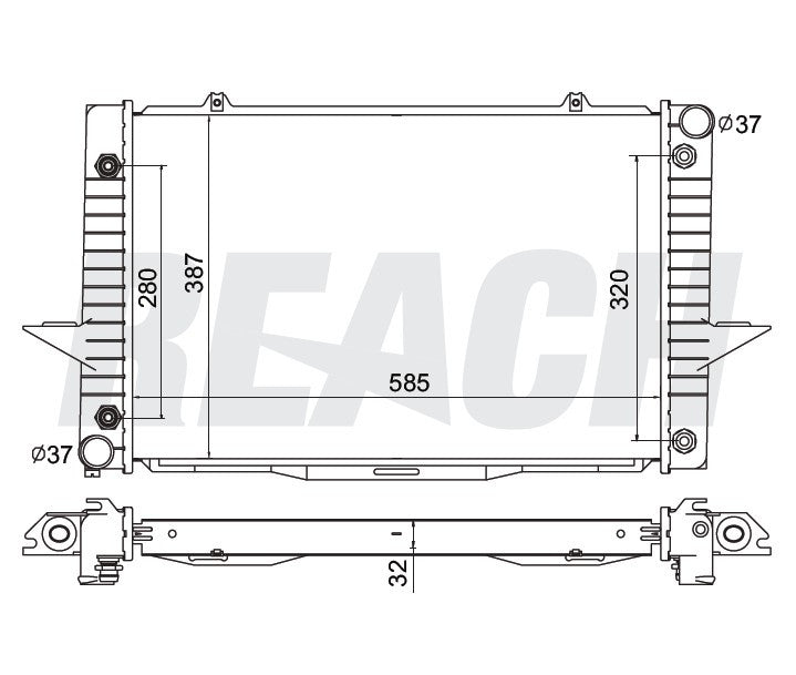 1998 VOLVO C70 2.4 L RADIATOR REA41-2099A