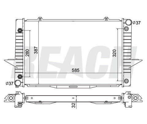 1994 VOLVO 850 2.3 L RADIATOR REA41-2099A