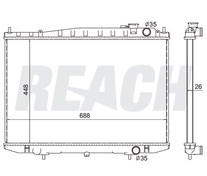 1999 NISSAN FRONTIER 2.4 L RADIATOR REA41-2151A