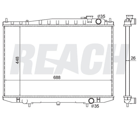 2001 NISSAN FRONTIER 3.3 L RADIATOR REA41-2151A