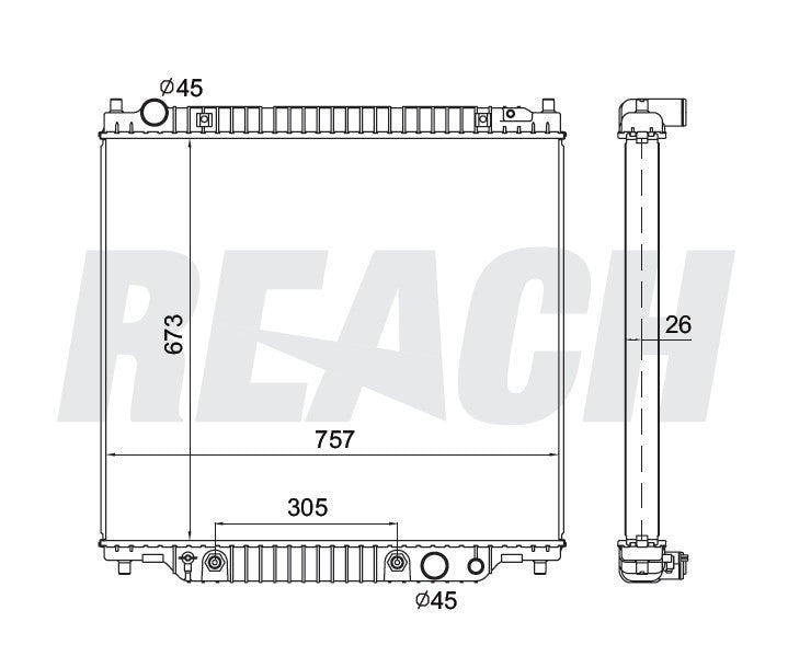 2002 FORD F-350 5.4 L RADIATOR REA41-2170A
