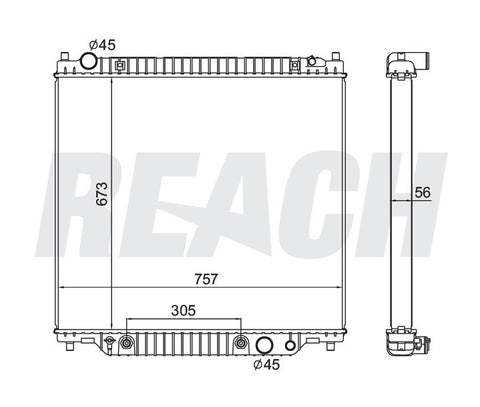 2000 FORD EXCURSION 6.8 L RADIATOR REA41-2171A