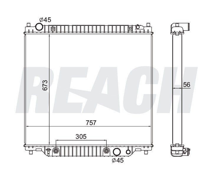 2002 FORD F-450 SUPER DUTY 7.3 L RADIATOR REA41-2171A