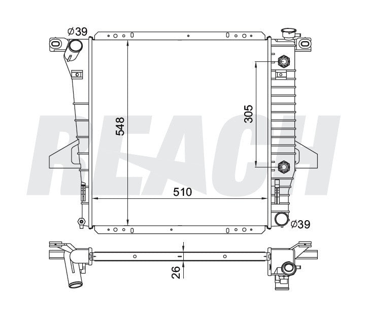 2001 FORD RANGER 2.5 L RADIATOR REA41-2172A