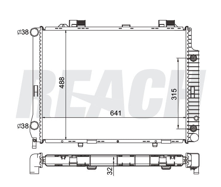 1996 MERCEDES-BENZ E320 3.2 L RADIATOR REA41-2189A