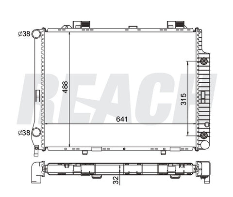 1996 MERCEDES-BENZ E320 3.2 L RADIATOR REA41-2189A