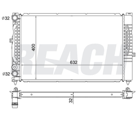 1998 AUDI A4 QUATTRO 1.8 L RADIATOR REA41-2192A
