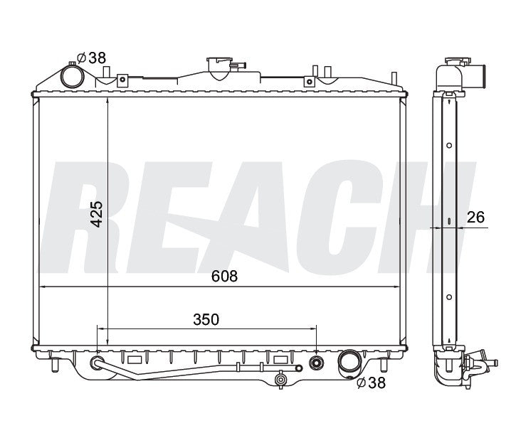 1999 HONDA PASSPORT 3.2 L RADIATOR REA41-2195A