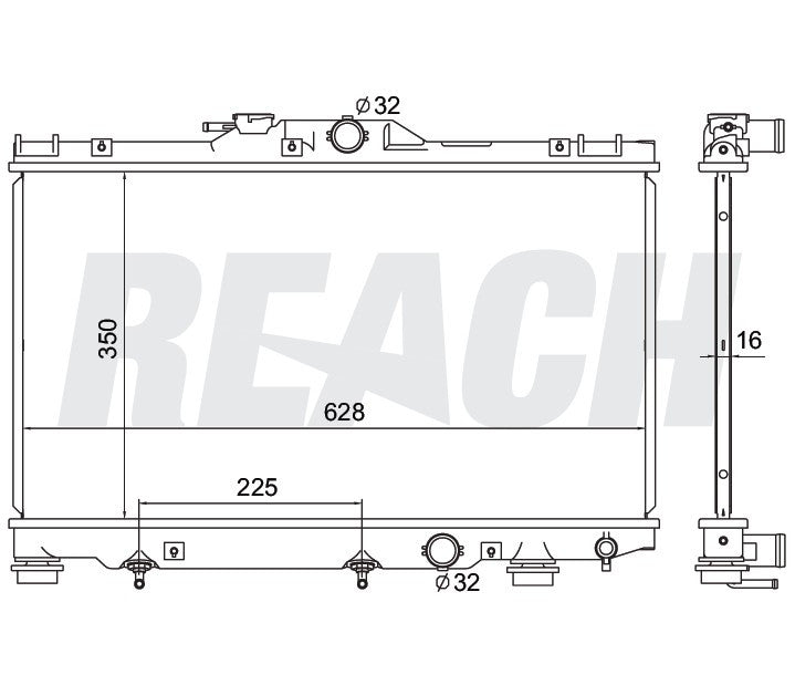 1999 CHEVROLET PRIZM 1.8 L RADIATOR REA41-2198A