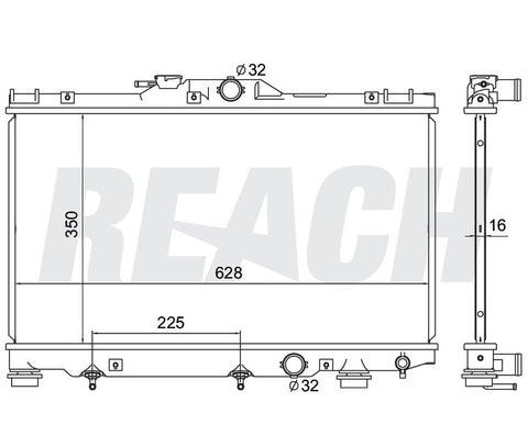 2000 TOYOTA COROLLA 1.8 L RADIATOR REA41-2198A