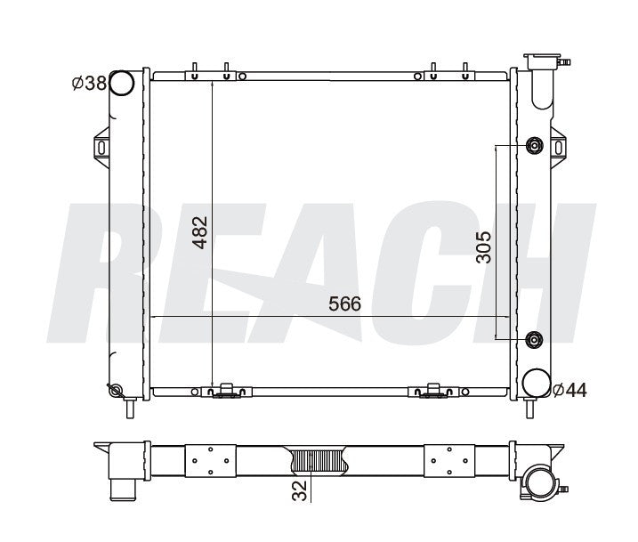 1998 JEEP GRAND CHEROKEE 5.2 L RADIATOR REA41-2206A