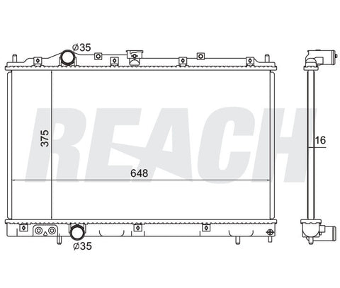 1997 MITSUBISHI MIRAGE 1.8 L RADIATOR REA41-2208A