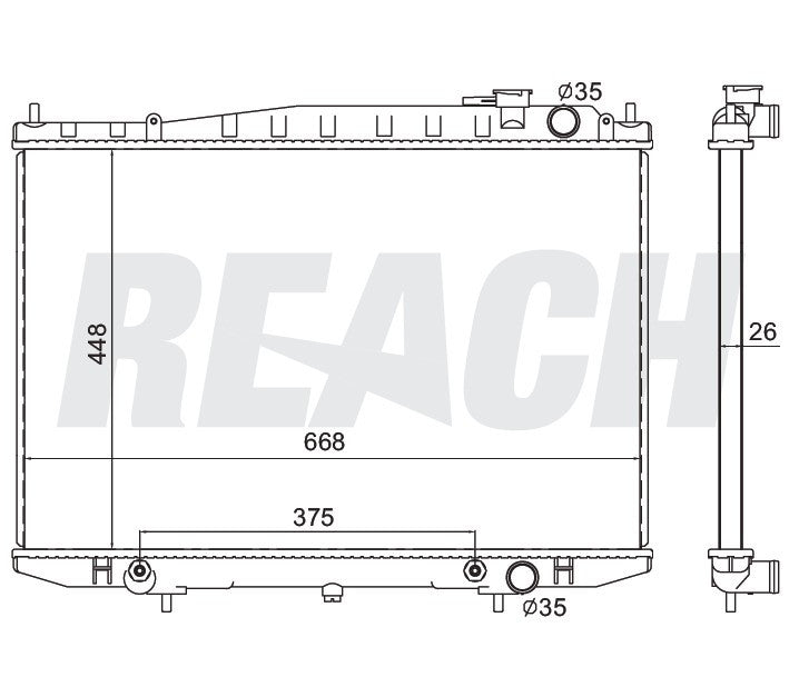 2002 NISSAN FRONTIER 3.3 L RADIATOR REA41-2215A