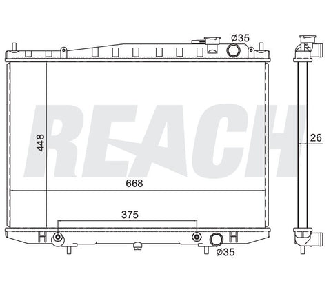 2003 NISSAN XTERRA 3.3 L RADIATOR REA41-2215A