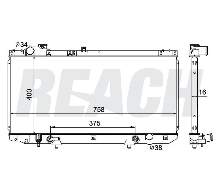 1998 LEXUS GS400 4.0 L RADIATOR REA41-2222A