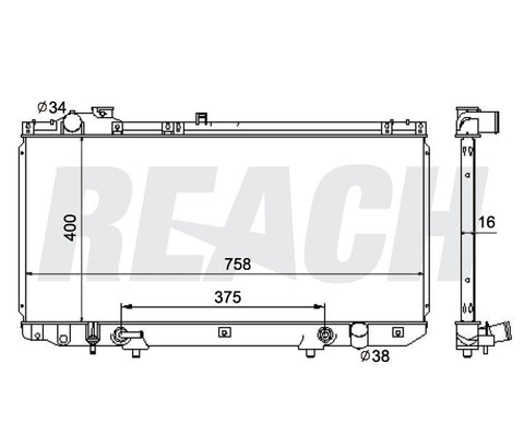 1998 LEXUS GS400 4.0 L RADIATOR REA41-2222A