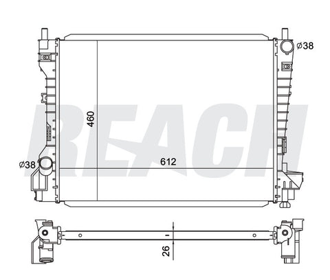 2009 JAGUAR SUPER V8 4.2 L RADIATOR REA41-2256A