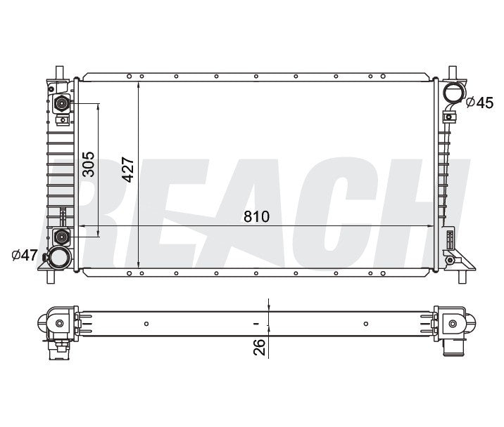 2002 FORD F-250 SUPER DUTY 5.4 L RADIATOR REA41-2257A