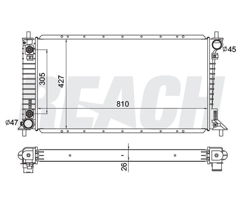 1999 FORD EXPEDITION 5.4 L RADIATOR REA41-2257A