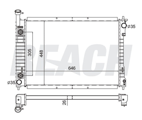 2002 MERCURY VILLAGER 3.3 L RADIATOR REA41-2259A