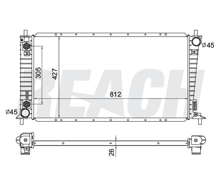 1999 FORD F-150 4.2 L RADIATOR REA41-2401A