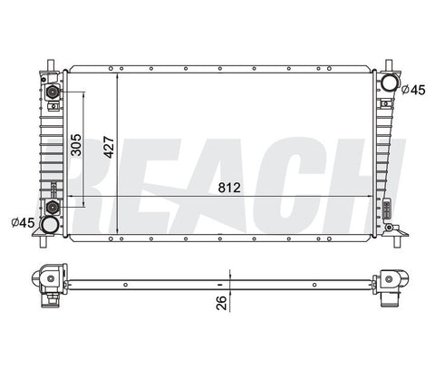 1999 FORD F-150 4.2 L RADIATOR REA41-2401A