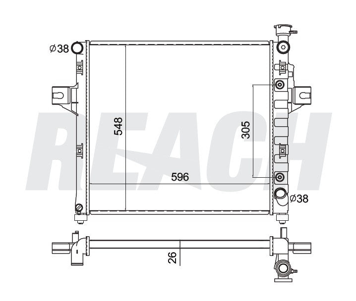 1999 JEEP GRAND CHEROKEE 4.7 L RADIATOR REA41-2263A