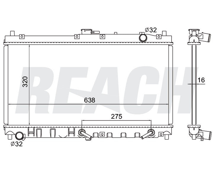 2000 MAZDA MIATA 1.8 L RADIATOR REA41-2268A