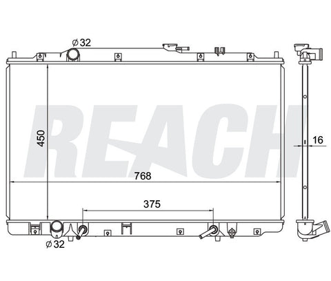 2001 HONDA ODYSSEY 3.5 L RADIATOR REA41-2270A
