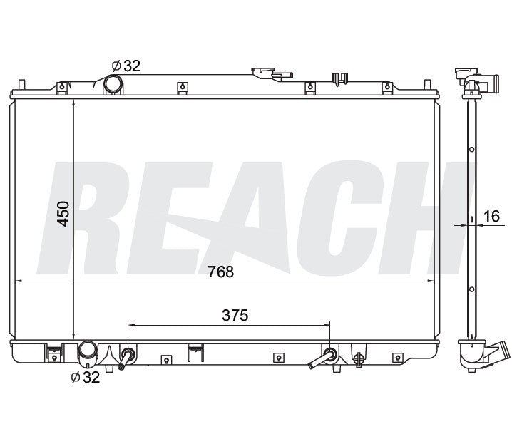 2000 HONDA ODYSSEY 3.5 L RADIATOR REA41-2270A