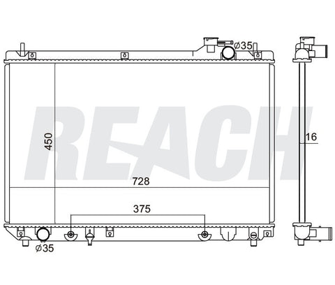 2000 LEXUS RX300 3.0 L RADIATOR REA41-2271A