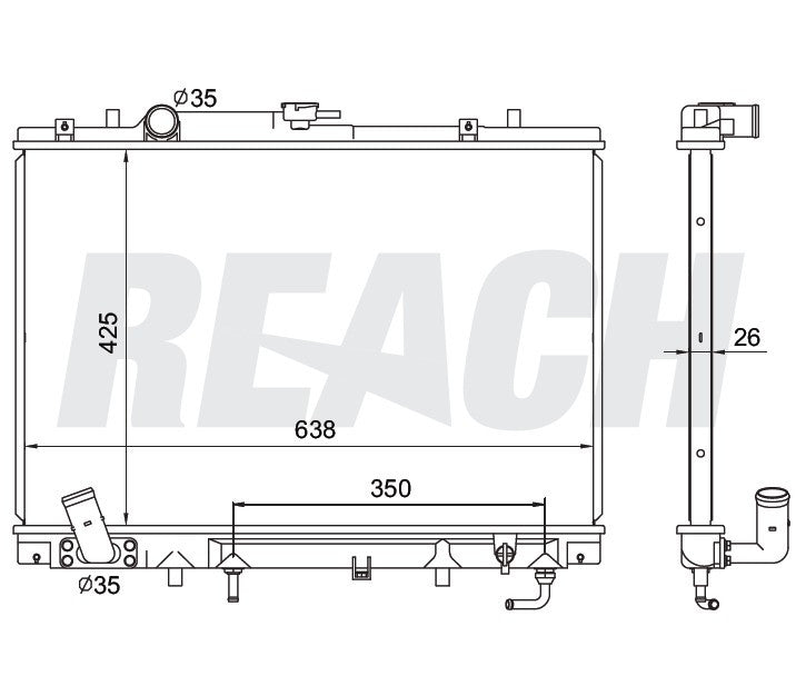 2000 MITSUBISHI MONTERO SPORT 3.5 L RADIATOR REA41-2278A
