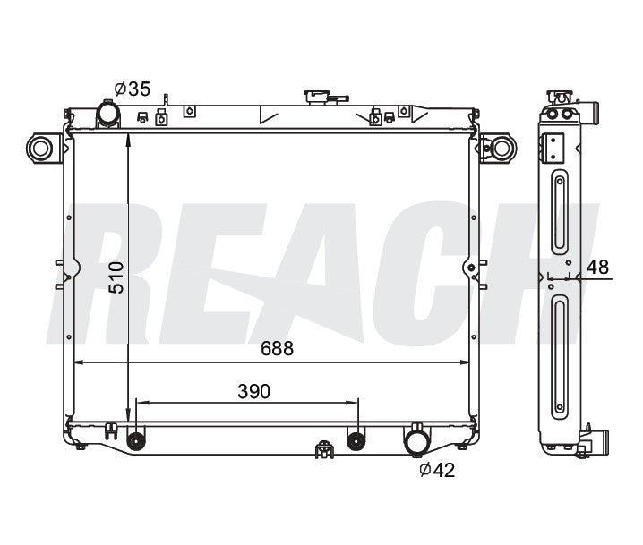 1998 LEXUS LX470 4.7 L RADIATOR REA41-2282A