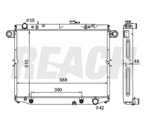 1998 TOYOTA LAND CRUISER 4.7 L RADIATOR REA41-2282A