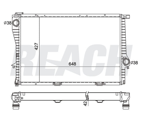 1999 BMW 740I 4.4 L RADIATOR REA41-2285A