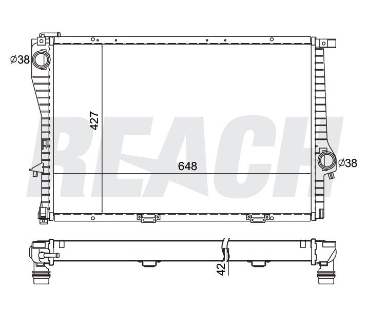 2001 BMW 740I 4.4 L RADIATOR REA41-2285A
