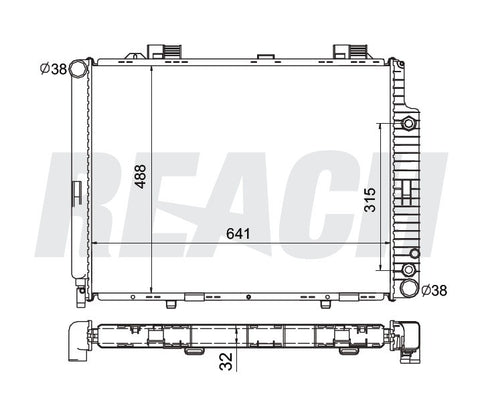 2000 MERCEDES-BENZ E320 3.2 L RADIATOR REA41-2290A