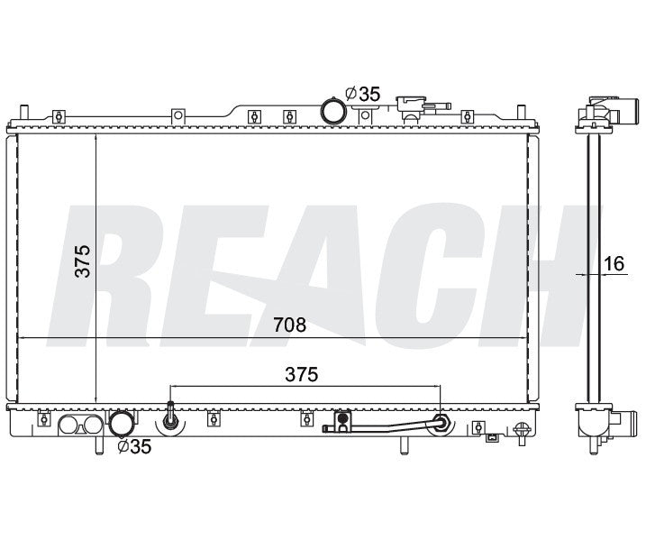 2002 MITSUBISHI GALANT 3.0 L RADIATOR REA41-2301A